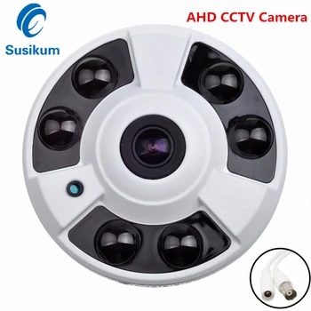 180 Stupeň AHD CCTV Kamera Dome 6Pcs Pole led 1.7 mm Fisheye Objektív Home Security 5MP Kamerou na Nočné Videnie