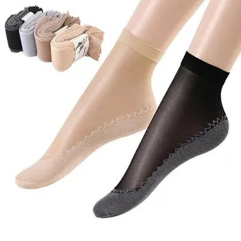 4 Páry Jar Leto Ženy Mäkké Ponožky Bežné Non-Sklzu Spodnej Spájať Módne Transparentné Dámy, Dievčatá, Priedušná Tenkého Hodvábu Ponožka
