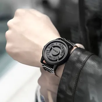 DOM Trend Koncepcia Nové Osobnosti pánske Hodinky Tvorivé Posúvanie Ukazovateľa magnetická sila Módne hodinky pre mužov Nepremokavé M-1345