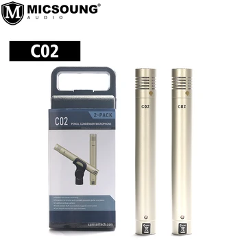 Samson C02 Ceruzka Kondenzátorových Mikrofónov (Pár) C02 Malé-membrána Kondenzátorových Mikrofónov s výhodnou puzdro, ako aj