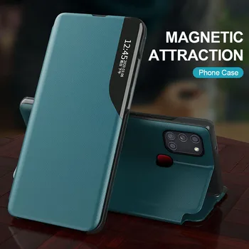 Smart Magnetické Kože Flip puzdro Pre Samsung Galaxy a12 a32 5g a72 a52 a42 a02 a02s 12 Kniha Stojan, Kryt Telefónu Coque