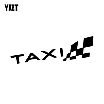 YJZT 15.5*5 CM TAXI BÚRLIVÚ VLAJKA Módne Vinylové Nálepky, Auto Nálepky, Čierna/Strieborná Auto-styling S8-1669