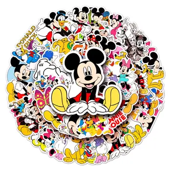 50PCS Disney Mickey Mouse Nálepky Č Opakovanie Vytiahnuť Bar Box Gitara Osobné Graffiti Cartoon Deti Nálepky Hračka