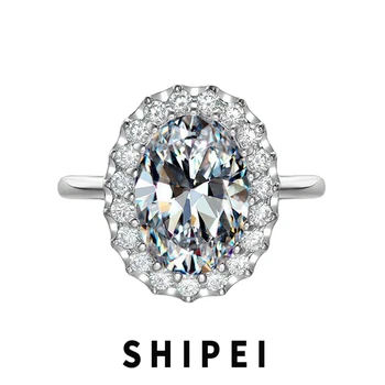 SHIPEI 925 Sterling Silver Oválne 10CT White Sapphire Ametyst Ruby Ružový Zafír Drahokam Zásnubný Prsteň pre Ženy, Jemné Šperky