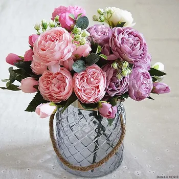 2023 Krásne Ruže, Pivónia Umelého Hodvábu Kvetov malé kytice flores home party jar svadobné dekorácie mariage falošné Kvet