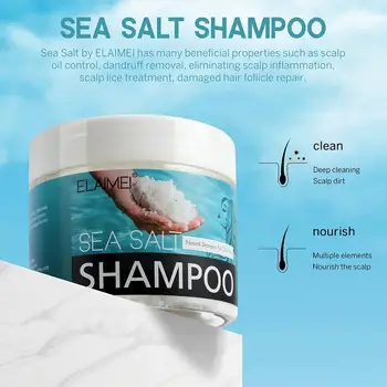 200 g Morskej Soli Šampón Hĺbkové Čistenie Hydratačné Proti lupinám Kontroly Olej Vlasy Krém R9f1