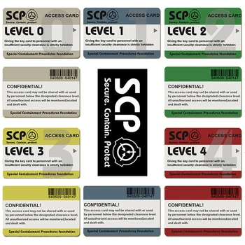 SCP tajné nadácie Karty, Nálepky Osobitné Logo Cosplay Prístup Triedy CA-2552