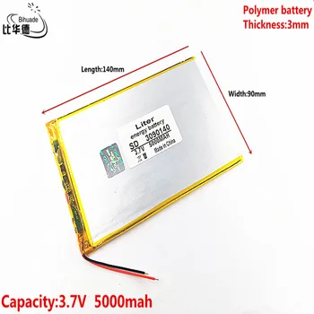 Dobrý Qulity 3,7 V,5000mAH 3090140 (polymér lítium-iónové batérie), Li-ion batéria pre 7 palcový tablet pc 8 palcový 9